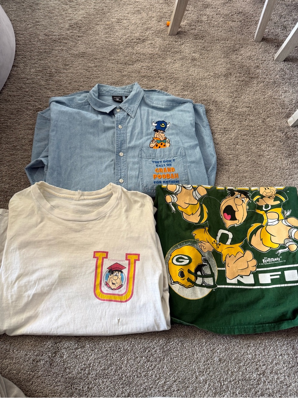Vintage Fred Flintstone Bedrock Shirts - set of 3